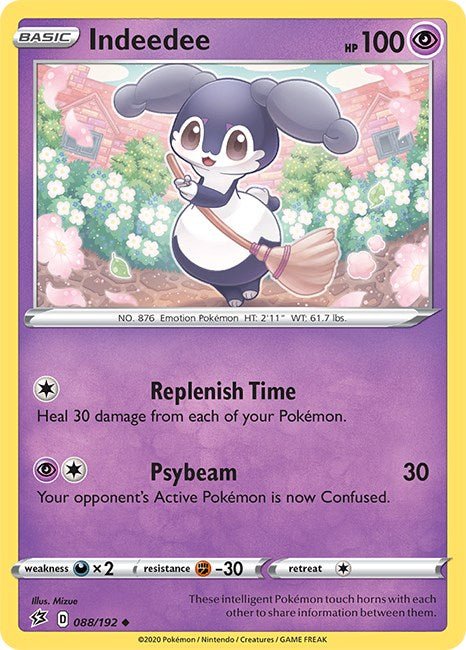 Pokemon Indeedee 088/192 SWSH02: Rebel Clash Reverse Holo - EternaCards