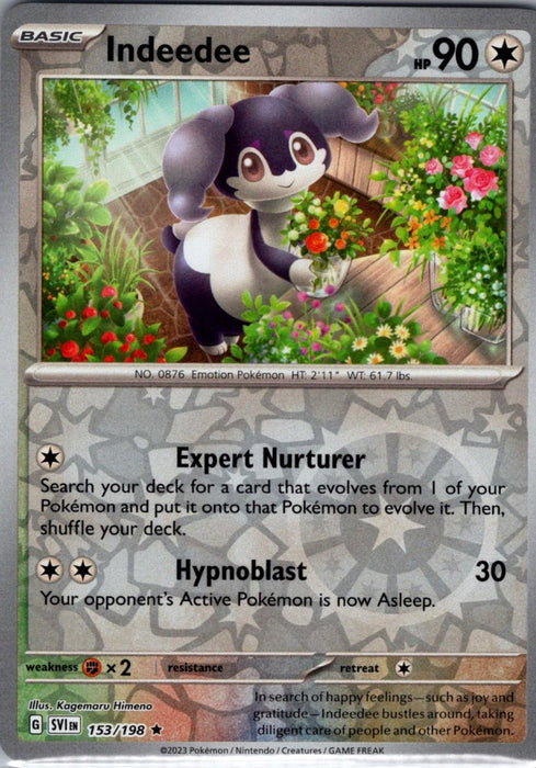 Pokemon Indeedee 153/198 SV01: Scarlet & Violet Base Set Holo - Eterna Cards