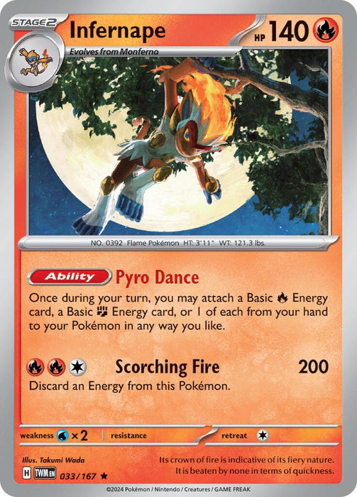 Pokemon Infernape - 033/167 033/167 SV06: Twilight Masquerade Reverse Holo - EternaCards