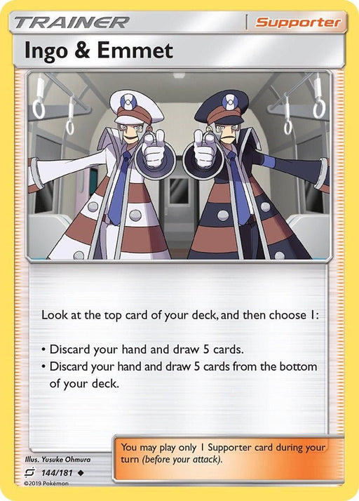 Pokemon Ingo & Emmet 144/181 SM - Team Up Reverse Holo - EternaCards
