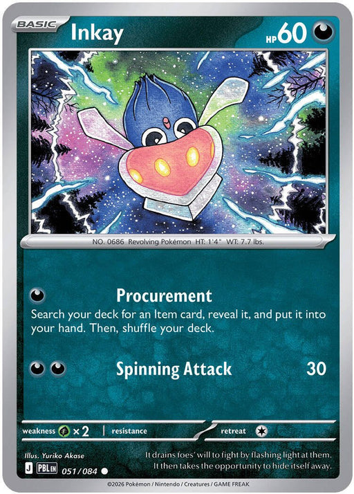 Pokemon Inkay 051/084 ME05: Pitch Black Reverse Holo - Eterna Cards