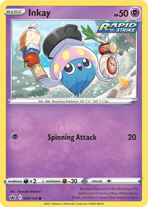 Pokemon Inkay 069/198 SWSH06: Chilling Reign Normal - Eterna Cards