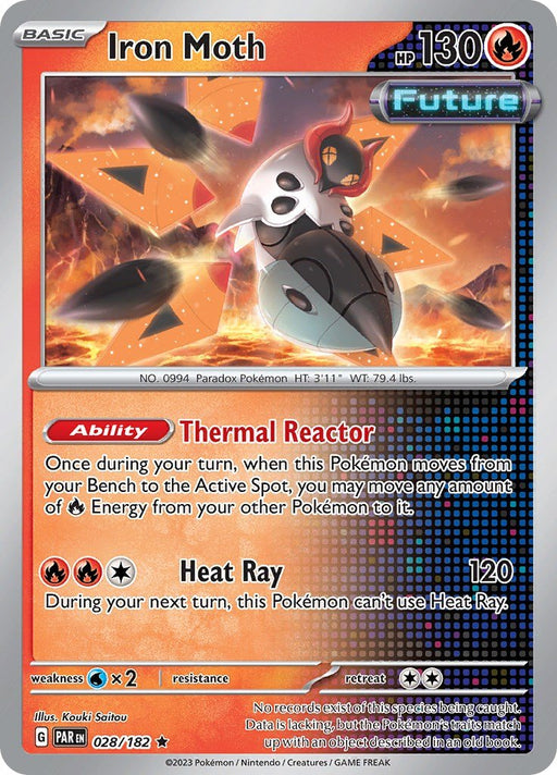 Pokemon Iron Moth - 028/182 028/182 SV04: Paradox Rift Holo - EternaCards