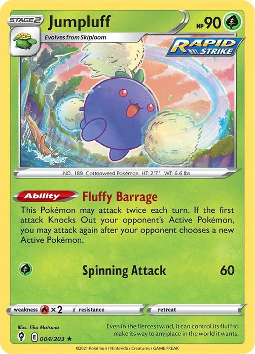 Pokemon Jumpluff 004/203 SWSH07: Evolving Skies Reverse Holo - EternaCards