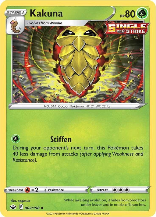 Pokemon Kakuna 002/198 SWSH06: Chilling Reign Reverse Holo - EternaCards