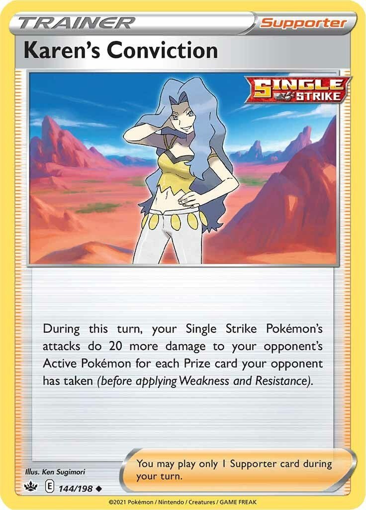 Pokemon Karen's Conviction 144/198 SWSH06: Chilling Reign Reverse Holo