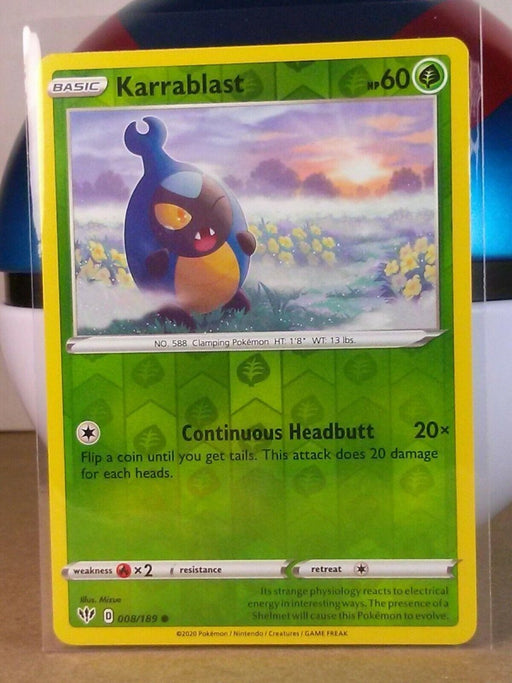 Pokemon Karrablast 008/189 SWSH03: Darkness Ablaze Normal - Eterna Cards