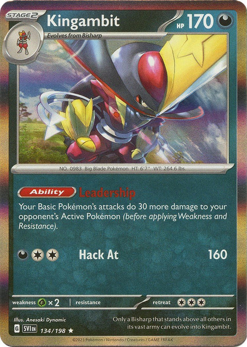 Pokemon Kingambit - 134/198 134/198 SV01: Scarlet & Violet Base Set Reverse Holo - EternaCards