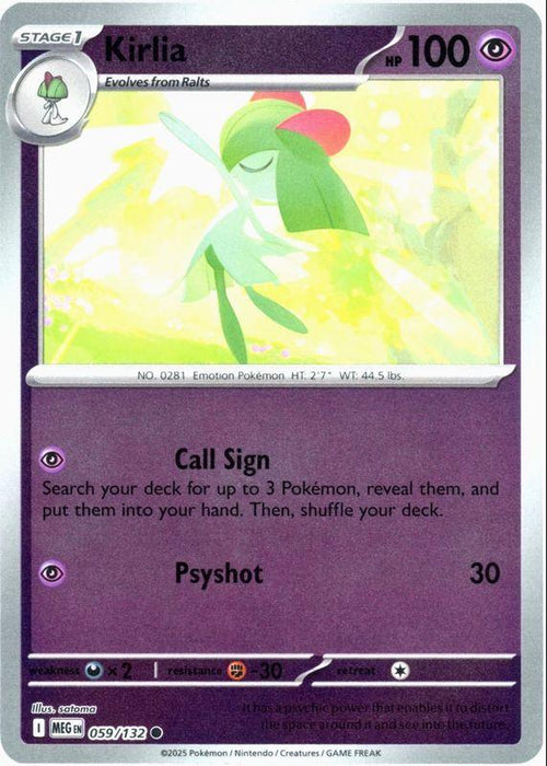 Pokemon Kirlia 059/132 ME01: Mega Evolution Normal - Eterna Cards