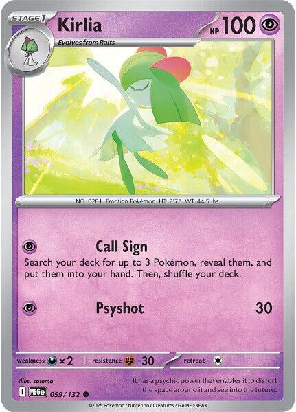 Pokemon Kirlia 059/132 ME01: Mega Evolution Reverse Holo - EternaCards