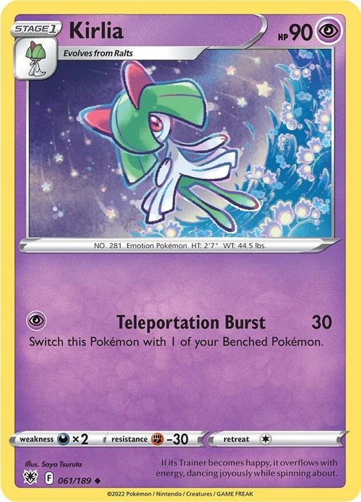 Pokemon Kirlia 061/189 SWSH10: Astral Radiance Reverse Holo - EternaCards