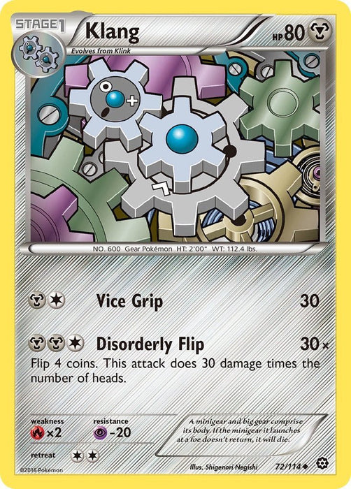 Pokemon Klang 72/114 XY - Steam Siege Normal - Eterna Cards