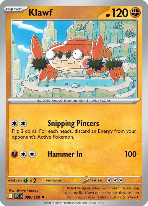 Pokemon Klawf 090/159 SV09: Journey Together Normal - Eterna Cards