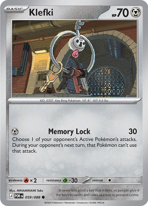 Pokemon Klefki 059/088 ME03: Perfect Order Reverse Holo - EternaCards