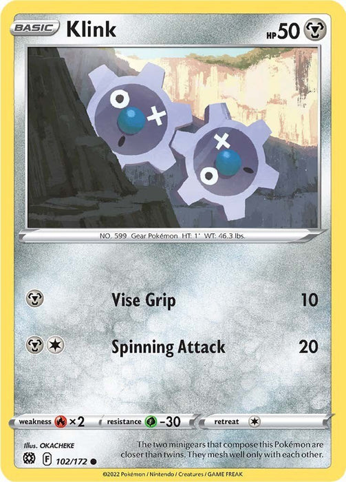 Pokemon Klink 102/172 SWSH09: Brilliant Stars Normal - EternaCards
