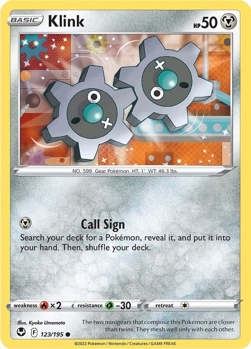 Pokemon Klink 123/195 SWSH12: Silver Tempest Reverse Holo - EternaCards