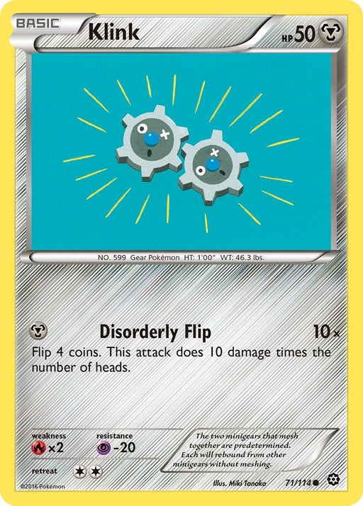 Pokemon Klink 71/114 XY - Steam Siege Normal - Eterna Cards