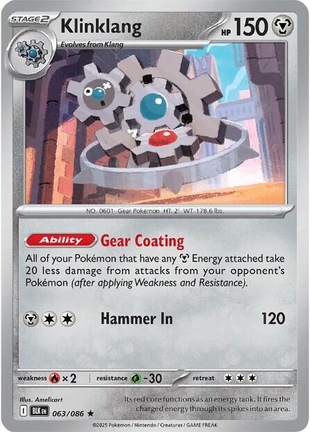 Pokemon Klinklang 063/086 SV: Black Bolt Reverse Holo - EternaCards
