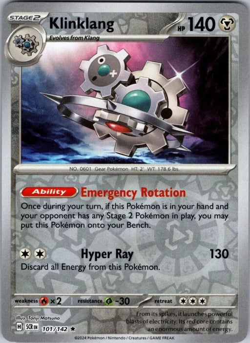 Pokemon Klinklang 101/142 SV07: Stellar Crown Holo - Eterna Cards