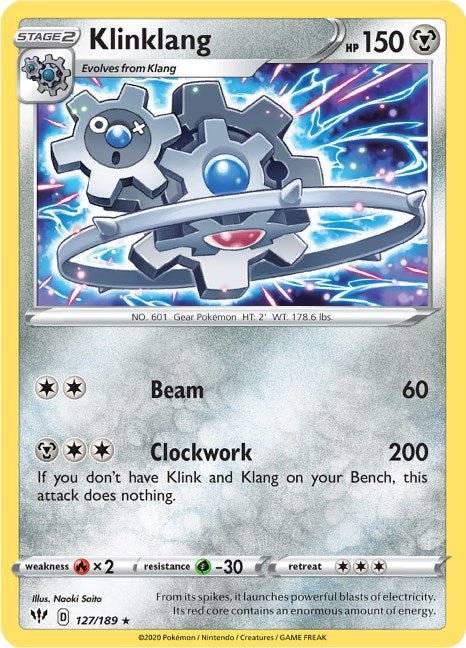 Pokemon Klinklang 127/189 SWSH03: Darkness Ablaze Normal - Eterna Cards