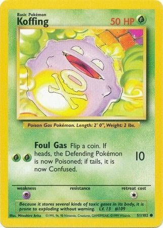 Pokemon Koffing 051/102 Base Set Normal - Eterna Cards