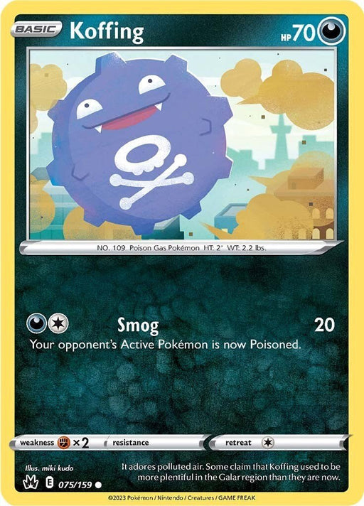Pokemon Koffing 075/159 SWSH: Crown Zenith Reverse Holo - EternaCards