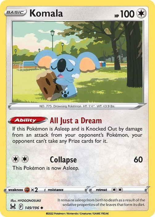 Pokemon Komala 149/196 SWSH11: Lost Origin Reverse Holo - EternaCards