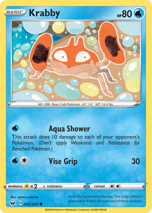 Pokemon Krabby (042) 042/202 SWSH01: Sword & Shield Base Set Reverse Holo - EternaCards
