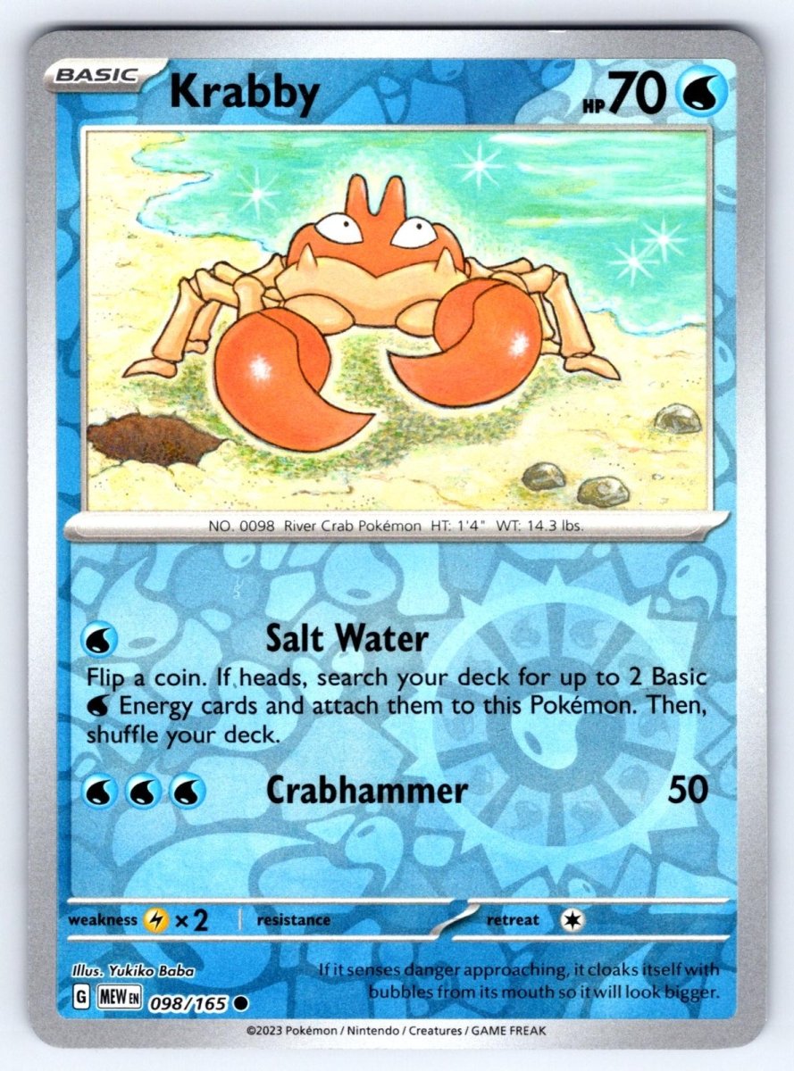 Pokemon Krabby 098/165 SV: Scarlet & Violet 151 Normal