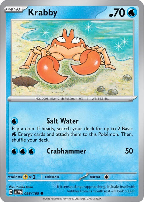 Pokemon Krabby 098/165 SV: Scarlet & Violet 151 Reverse Holo - EternaCards
