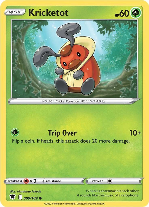 Pokemon Kricketot 009/189 SWSH10: Astral Radiance Reverse Holo - EternaCards