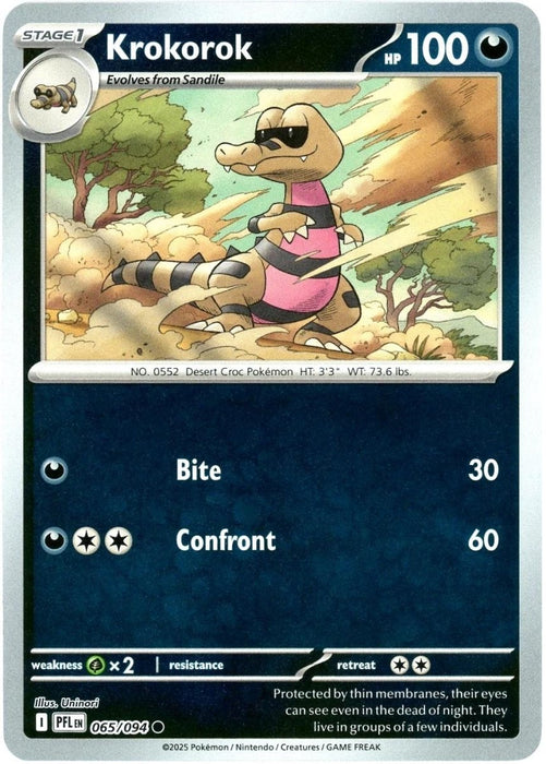 Pokemon Krokorok 065/094 ME02: Phantasmal Flames Normal - Eterna Cards