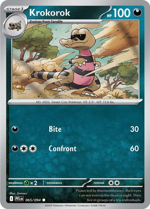 Pokemon Krokorok 065/094 ME02: Phantasmal Flames Reverse Holo - EternaCards