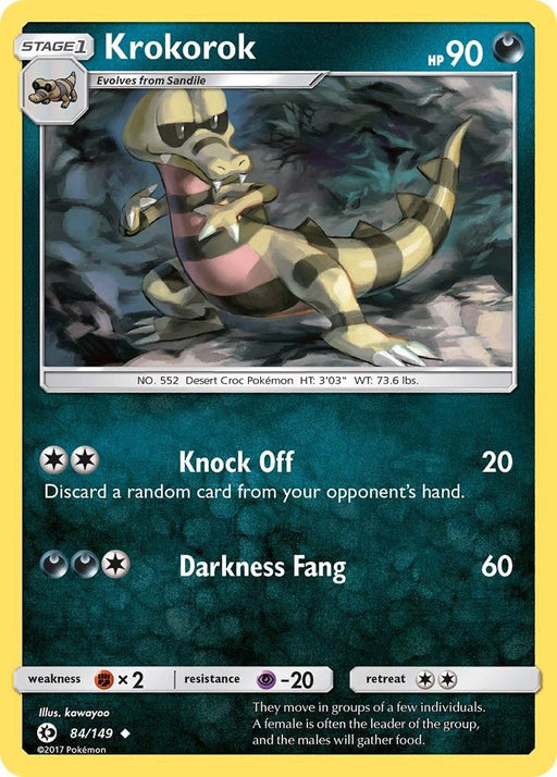 Pokemon Krokorok 84/149 SM Base Set Normal - Eterna Cards