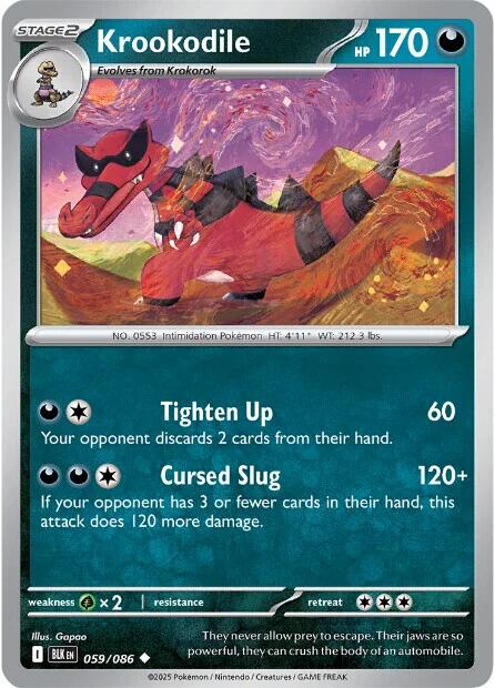 Pokemon Krookodile 059/086 SV: Black Bolt Reverse Holo - EternaCards