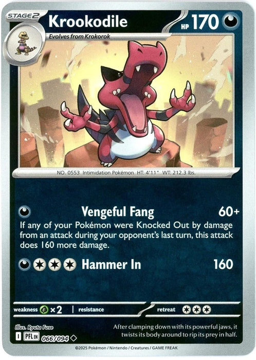 Pokemon Krookodile 066/094 ME02: Phantasmal Flames Normal - Eterna Cards