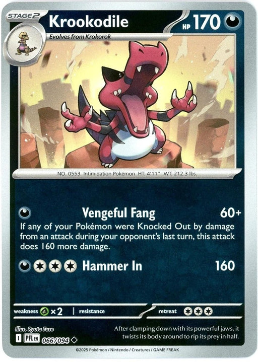 Pokemon Krookodile 066/094 ME02: Phantasmal Flames Normal - Eterna Cards