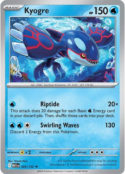 Pokemon Kyogre 034/132 ME01: Mega Evolution Holo - EternaCards