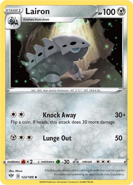 Pokemon Lairon 122/189 SWSH03: Darkness Ablaze Reverse Holo - EternaCards