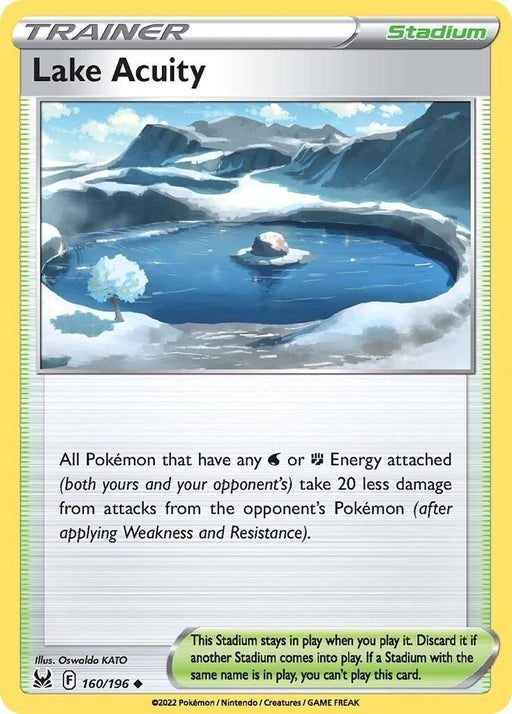 Pokemon Lake Acuity 160/196 SWSH11: Lost Origin Reverse Holo - EternaCards