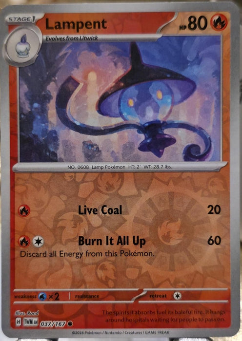 Pokemon Lampent 037/167 SV06: Twilight Masquerade Normal - Eterna Cards