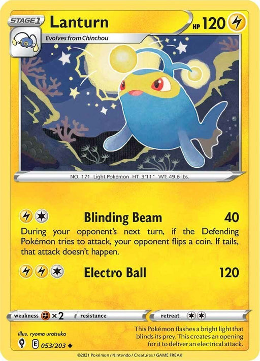 Pokemon Lanturn 053/203 SWSH07: Evolving Skies Reverse Holo - EternaCards