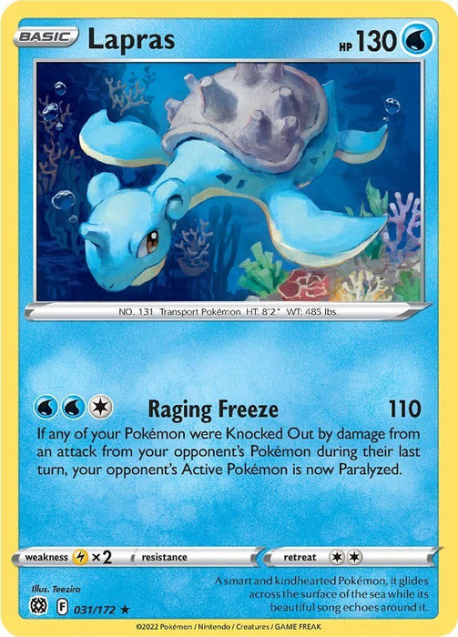 Pokemon Lapras 031/172 SWSH09: Brilliant Stars Normal - Eterna Cards