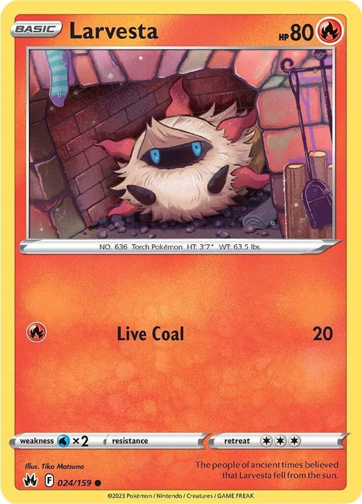 Pokemon Larvesta 024/159 SWSH: Crown Zenith Normal - EternaCards