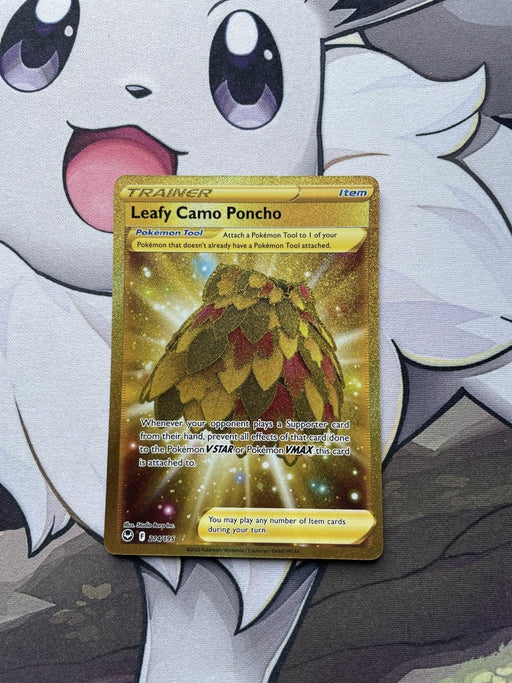 Pokemon - Leafy Camo Poncho 214/195 - Silver Tempest - Gold Secret Rare - EternaCards