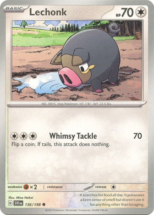 Pokemon Lechonk - 156/198 156/198 SV01: Scarlet & Violet Base Set Reverse Holo - EternaCards