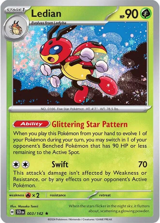 Pokemon Ledian - 003/142 003/142 SV07: Stellar Crown Holo - EternaCards