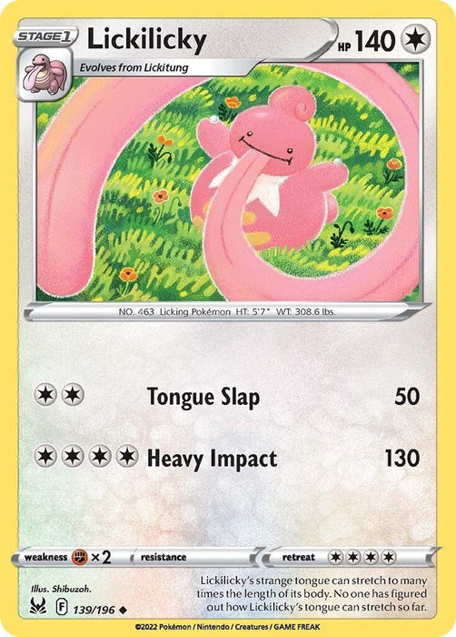 Pokemon Lickilicky 139/196 SWSH11: Lost Origin Reverse Holo - EternaCards