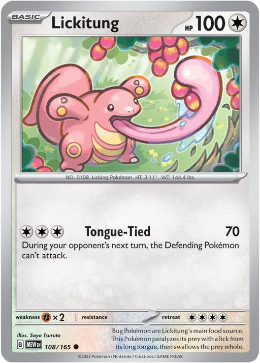 Pokemon Lickitung 108/165 SV: Scarlet & Violet 151 Normal - EternaCards