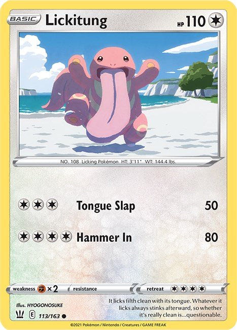 Pokemon Lickitung 113/163 SWSH05: Battle Styles Normal - EternaCards